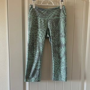 Zella Mint and Gray Patterned Leggings